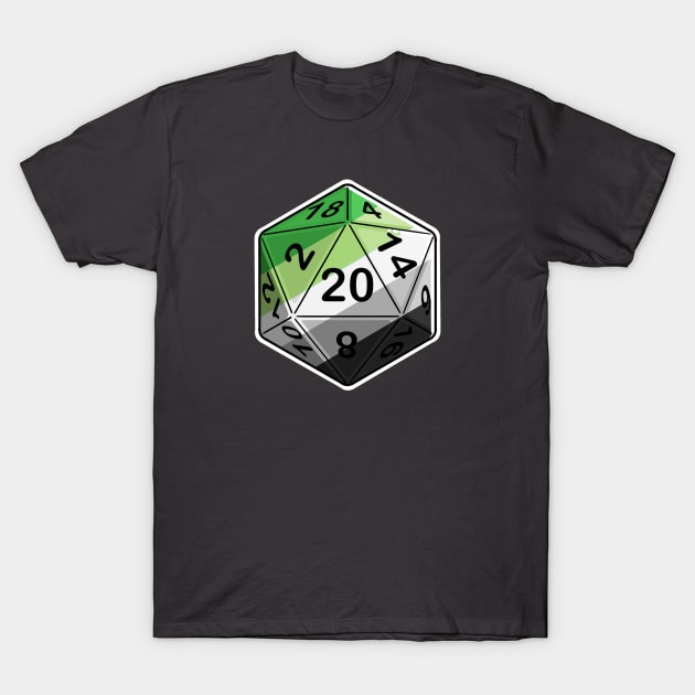 Aro Pride d20 T-Shirt by PaintbrushesAndPixels